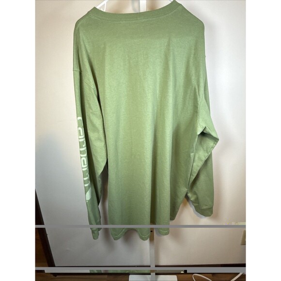 Carhartt T Shirt Men's Size 2XLong Sleeve Loose Fit Green ALL HARDWORKING PEOPLE - Picture 5 of 5